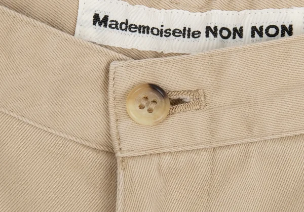 マドモアゼルノンノンMademoiselle NON NON ワンポイントロゴパッチコットンパンツ ベージュS K-104532_003