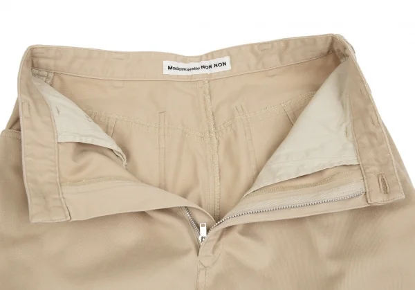 マドモアゼルノンノンMademoiselle NON NON ワンポイントロゴパッチコットンパンツ ベージュS K-104532_004