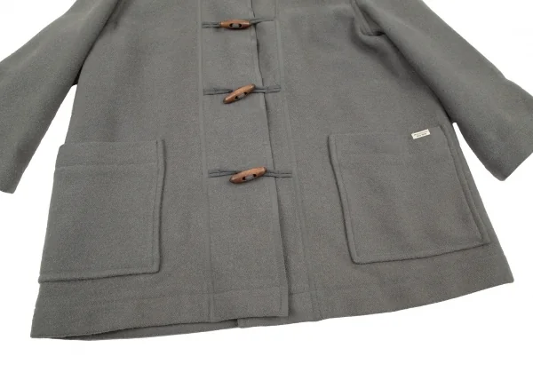 マドモアゼルノンノンMademoiselle NON NON フード取り外しロゴタグダッフルコート グレーL位 K-104536_010