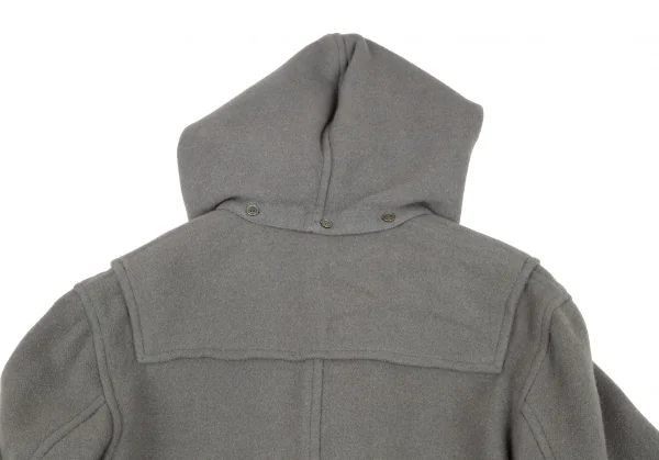マドモアゼルノンノンMademoiselle NON NON フード取り外しロゴタグダッフルコート グレーL位 K-104536_015
