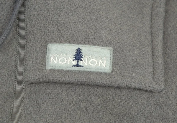 マドモアゼルノンノンMademoiselle NON NON フード取り外しロゴタグダッフルコート グレーL位 K-104536_007