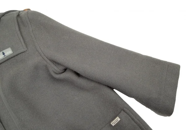 マドモアゼルノンノンMademoiselle NON NON フード取り外しロゴタグダッフルコート グレーL位 K-104536_009