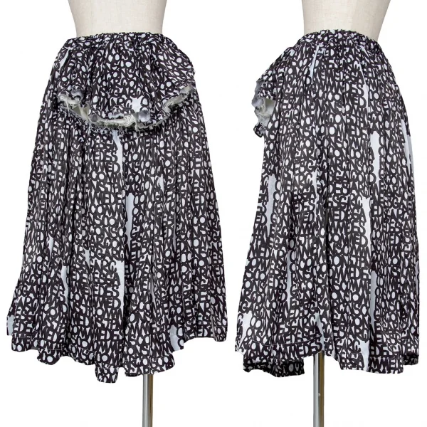 コムデギャルソンCOMME des GARCONS×baanai ロゴグラフィティカッティングスカート 水色黒XS K-104548_001