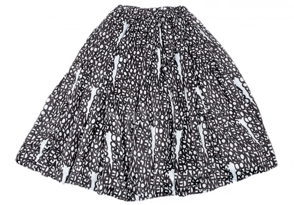 コムデギャルソンCOMME des GARCONS×baanai ロゴグラフィティカッティングスカート 水色黒XS K-104548_010