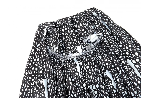 コムデギャルソンCOMME des GARCONS×baanai ロゴグラフィティカッティングスカート 水色黒XS K-104548_003