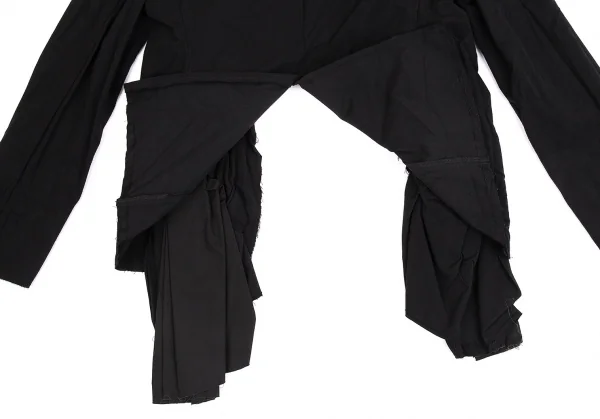 コムデギャルソンCOMME des GARCONSポリコットンフロント編み込みカットオフジャケット 黒M K-104564_013