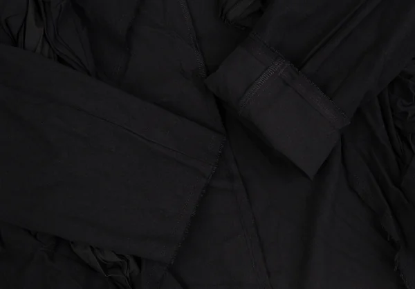 コムデギャルソンCOMME des GARCONSポリコットンフロント編み込みカットオフジャケット 黒M K-104564_006