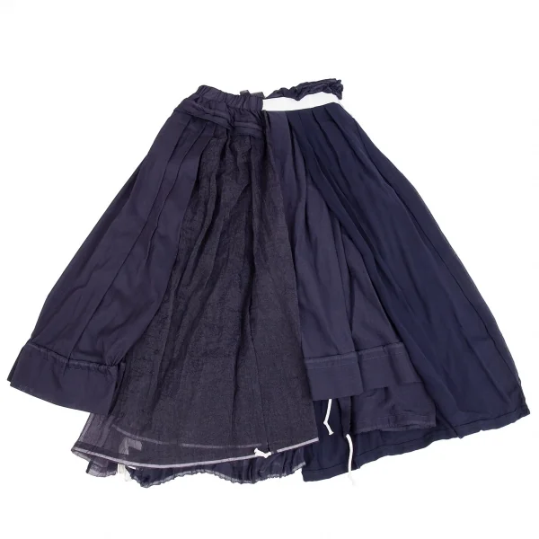 コムデギャルソンCOMME des GARCONS シフォンレイヤードデザインスカート 紺S K-104570_012