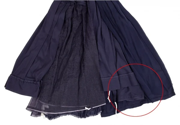 コムデギャルソンCOMME des GARCONS シフォンレイヤードデザインスカート 紺S K-104570_015