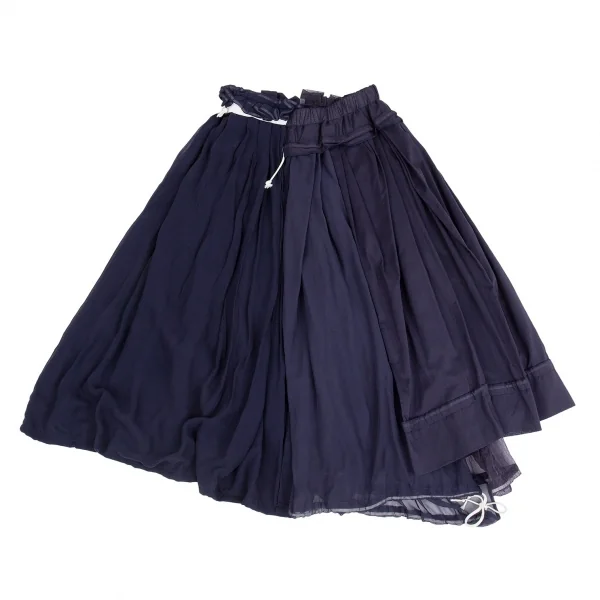 コムデギャルソンCOMME des GARCONS シフォンレイヤードデザインスカート 紺S K-104570_002