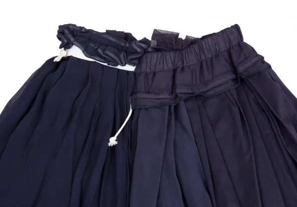 コムデギャルソンCOMME des GARCONS シフォンレイヤードデザインスカート 紺S K-104570_003