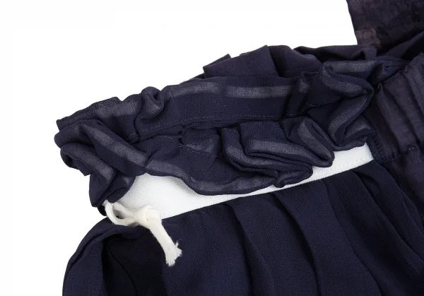 コムデギャルソンCOMME des GARCONS シフォンレイヤードデザインスカート 紺S K-104570_005