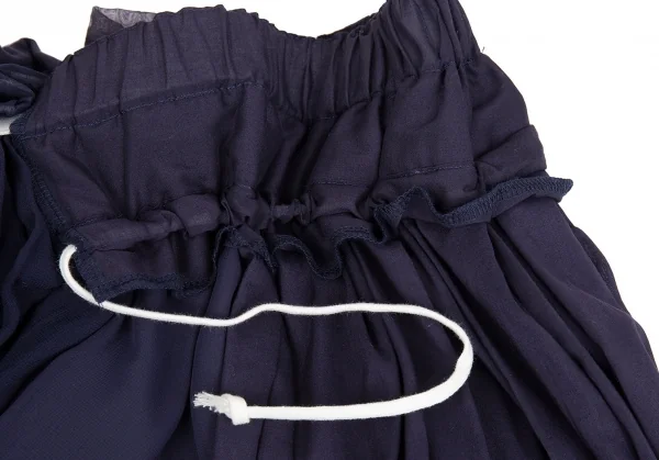 コムデギャルソンCOMME des GARCONS シフォンレイヤードデザインスカート 紺S K-104570_007