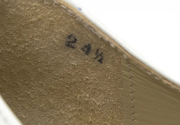 コムデギャルソンCOMME des GARCONS 刺繍レザーシューズ 白24.5 K-104572_012