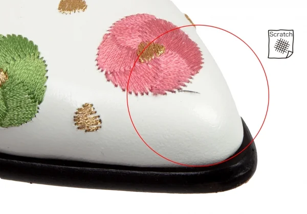 コムデギャルソンCOMME des GARCONS 刺繍レザーシューズ 白24.5