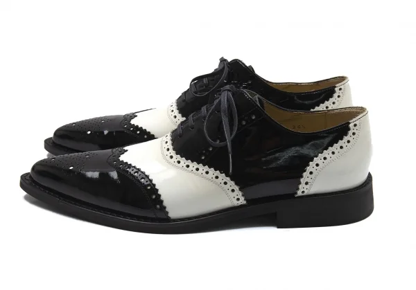 コムデギャルソンCOMME des GARCONS ツートンウイングチップシューズ 白黒24.5 K-104575_003