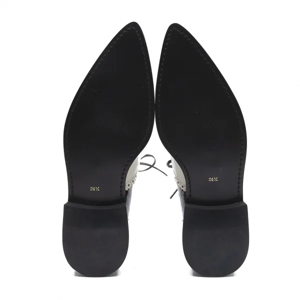 コムデギャルソンCOMME des GARCONS ツートンウイングチップシューズ 白黒24.5 K-104575_005