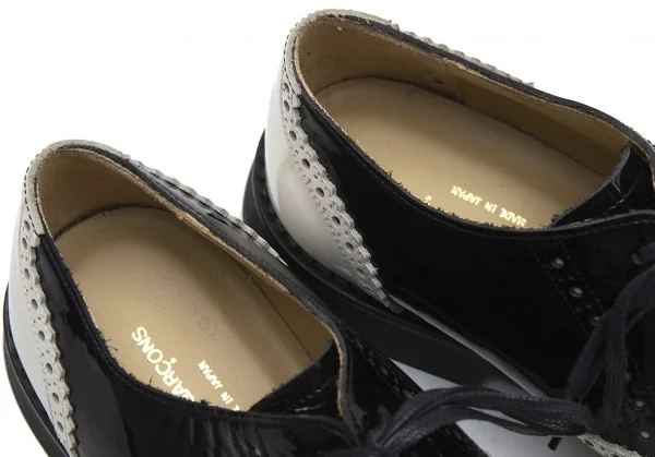 コムデギャルソンCOMME des GARCONS ツートンウイングチップシューズ 白黒24.5 K-104575_009