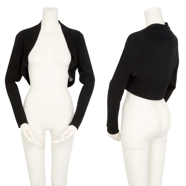 EPOCA Rib Switching Button-less Bolero Cardigan Black 40 K-104591_001