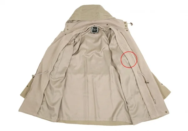 クリスチャンディオールムッシュChristian Dior ONSIEUR ウエストドローコードビッグポケット裏ボアフードジャケットコート ベージュM K-104593_011