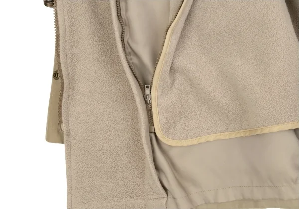 クリスチャンディオールムッシュChristian Dior ONSIEUR ウエストドローコードビッグポケット裏ボアフードジャケットコート ベージュM K-104593_013