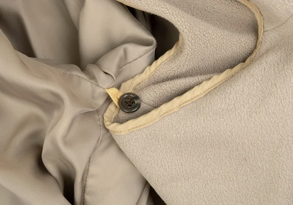 クリスチャンディオールムッシュChristian Dior ONSIEUR ウエストドローコードビッグポケット裏ボアフードジャケットコート ベージュM K-104593_014