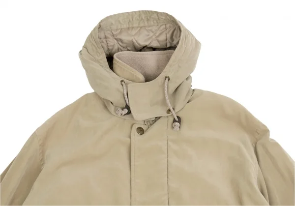 クリスチャンディオールムッシュChristian Dior ONSIEUR ウエストドローコードビッグポケット裏ボアフードジャケットコート ベージュM K-104593_002