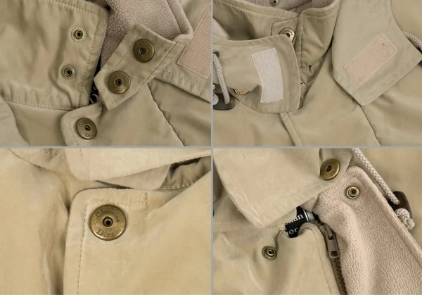 クリスチャンディオールムッシュChristian Dior ONSIEUR ウエストドローコードビッグポケット裏ボアフードジャケットコート ベージュM K-104593_003