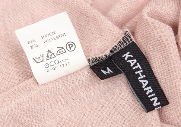 キャサリンハムネットロンドンKATHARINE HAMNETT LONDON レーヨンポリダーツ切替Vネックニットタンクトップ ピンクM K-104597_010