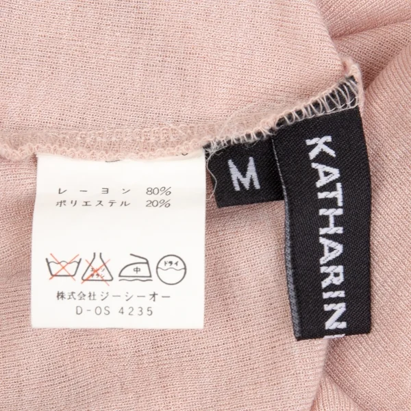 キャサリンハムネットロンドンKATHARINE HAMNETT LONDON レーヨンポリダーツ切替Vネックニットタンクトップ ピンクM K-104597_011