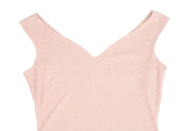 キャサリンハムネットロンドンKATHARINE HAMNETT LONDON レーヨンポリダーツ切替Vネックニットタンクトップ ピンクM K-104597_003