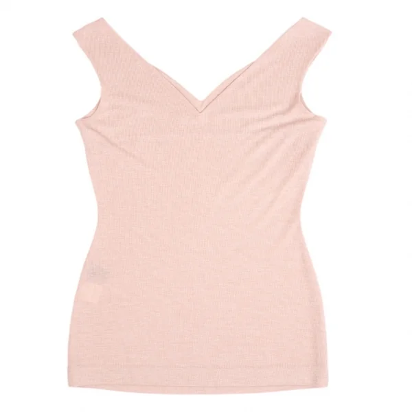 キャサリンハムネットロンドンKATHARINE HAMNETT LONDON レーヨンポリダーツ切替Vネックニットタンクトップ ピンクM K-104597_007