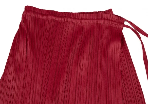 プリーツプリーズPLEATS PLEASE プリーツラップワイドパンツ 赤3 K-104616_002