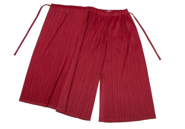 プリーツプリーズPLEATS PLEASE プリーツラップワイドパンツ 赤3 K-104616_004
