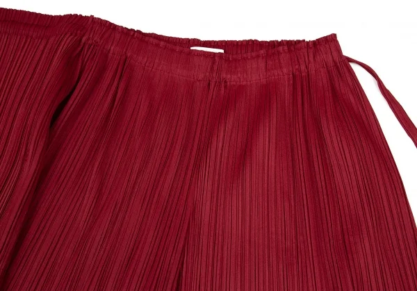 プリーツプリーズPLEATS PLEASE プリーツラップワイドパンツ 赤3 K-104616_005