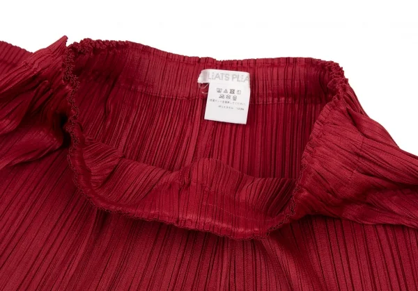 プリーツプリーズPLEATS PLEASE プリーツラップワイドパンツ 赤3 K-104616_006