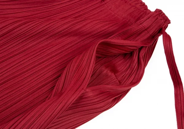 プリーツプリーズPLEATS PLEASE プリーツラップワイドパンツ 赤3 K-104616_007