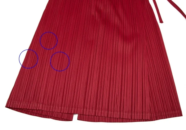 プリーツプリーズPLEATS PLEASE プリーツラップワイドパンツ 赤3 K-104616_008