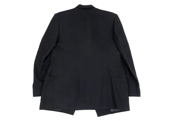 ジャンニヴェルサーチGIANNI VERSACE ウールドレープボタンレスジャケット 濃紺42 K-104618_017