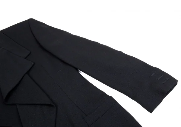 ジャンニヴェルサーチGIANNI VERSACE ウールドレープボタンレスジャケット 濃紺42 K-104618_007