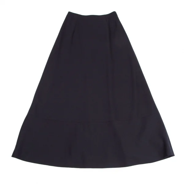 コムデギャルソンCOMME des GARCONSウール台形ロングスカート 紺M K-104628_002