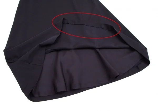 コムデギャルソンCOMME des GARCONSウール台形ロングスカート 紺M K-104628_005