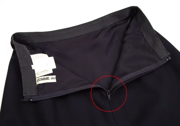 コムデギャルソンCOMME des GARCONSウール台形ロングスカート 紺M K-104628_009
