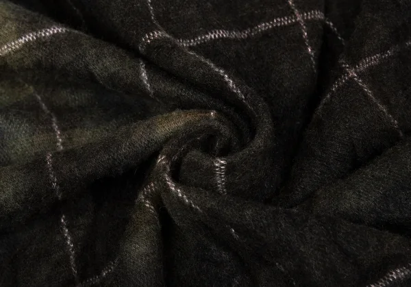ヨウジヤマモト プールオムYohji Yamamoto POUR HOMME 製品むら染めボウタイチェックロングシャツ 緑3 K-104646_013