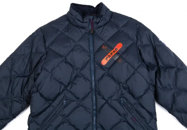 パパスPapas ポリクロスロゴプリントキルティングジップアップダウンジャケット 紺46S K-104694_004