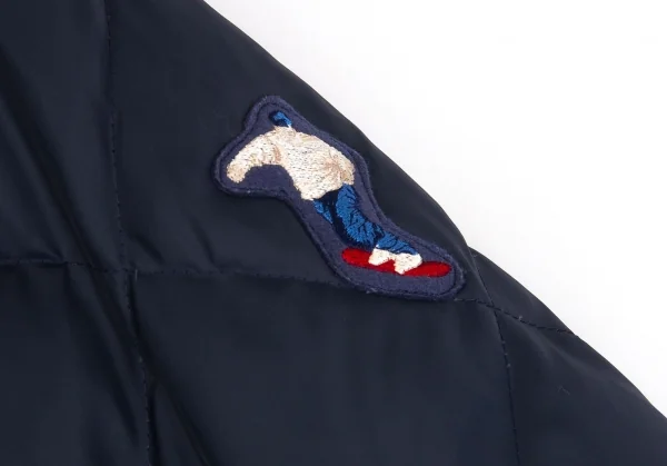 パパスPapas ポリクロスロゴプリントキルティングジップアップダウンジャケット 紺46S K-104694_007