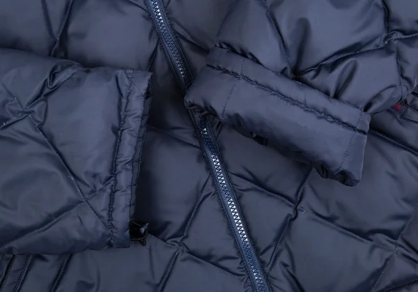 パパスPapas ポリクロスロゴプリントキルティングジップアップダウンジャケット 紺46S K-104694_008