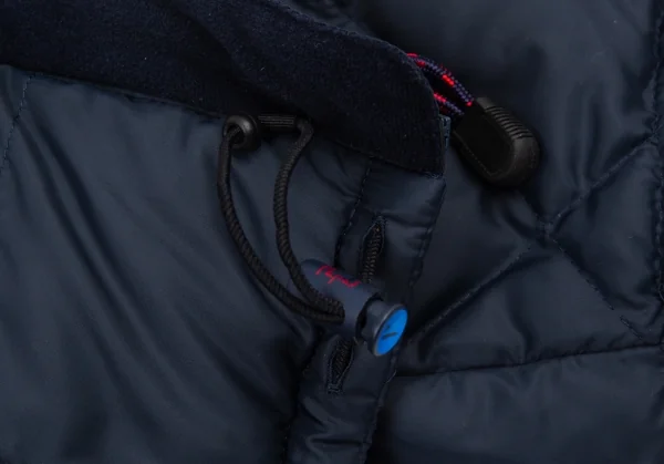 パパスPapas ポリクロスロゴプリントキルティングジップアップダウンジャケット 紺46S K-104694_016