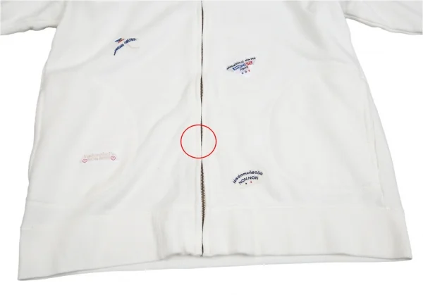 マドモアゼルノンノンMademoiselle NON NON コットンロゴワッペンジップアップパーカー 白38M K-104704_010