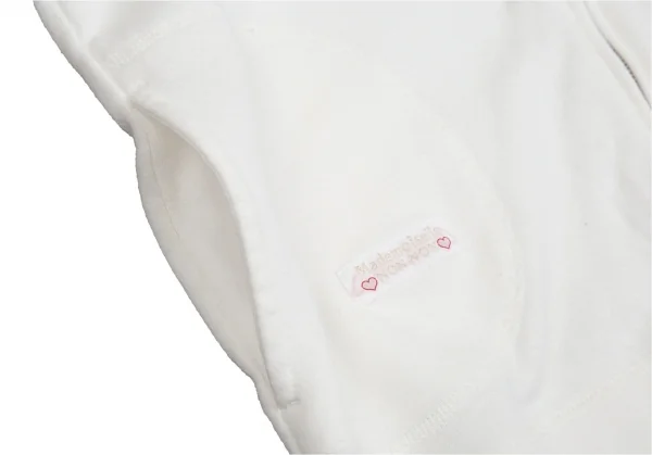 マドモアゼルノンノンMademoiselle NON NON コットンロゴワッペンジップアップパーカー 白38M K-104704_012